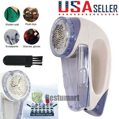 Electric Clothes Lint Pill Fluff Remover Fabrics Sweater Fuzz Shaver + Battery