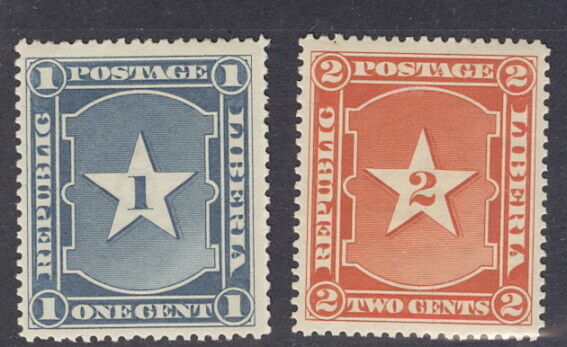 Liberia 1892, 1c And 2c Color Errors, Reversed Colors $$$ #33a-34a Waterlow