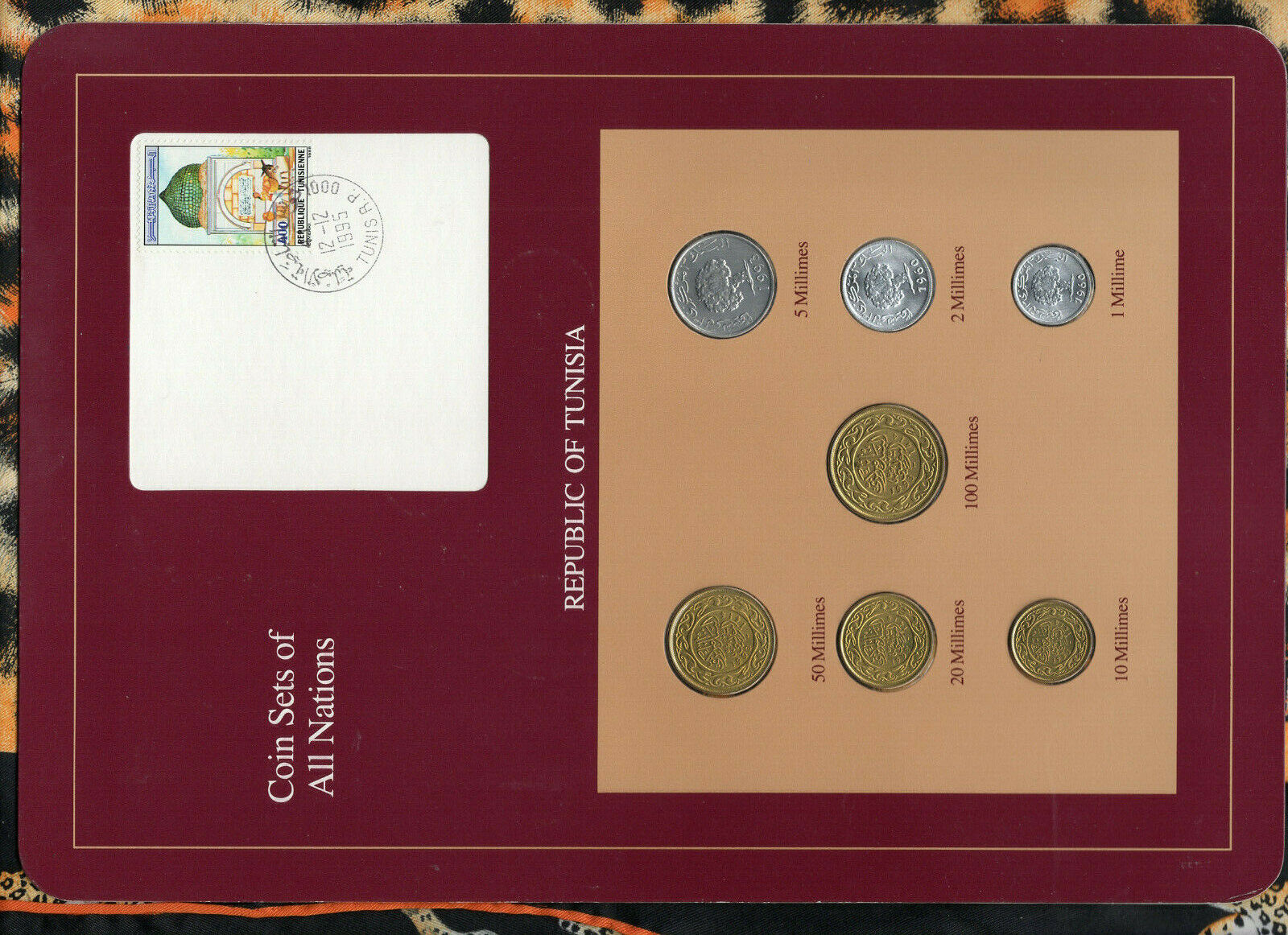 Coin Sets Of All Nations Tunisia Wcard 1960-1993 Unc Rare Cancel Date 12.12.1995