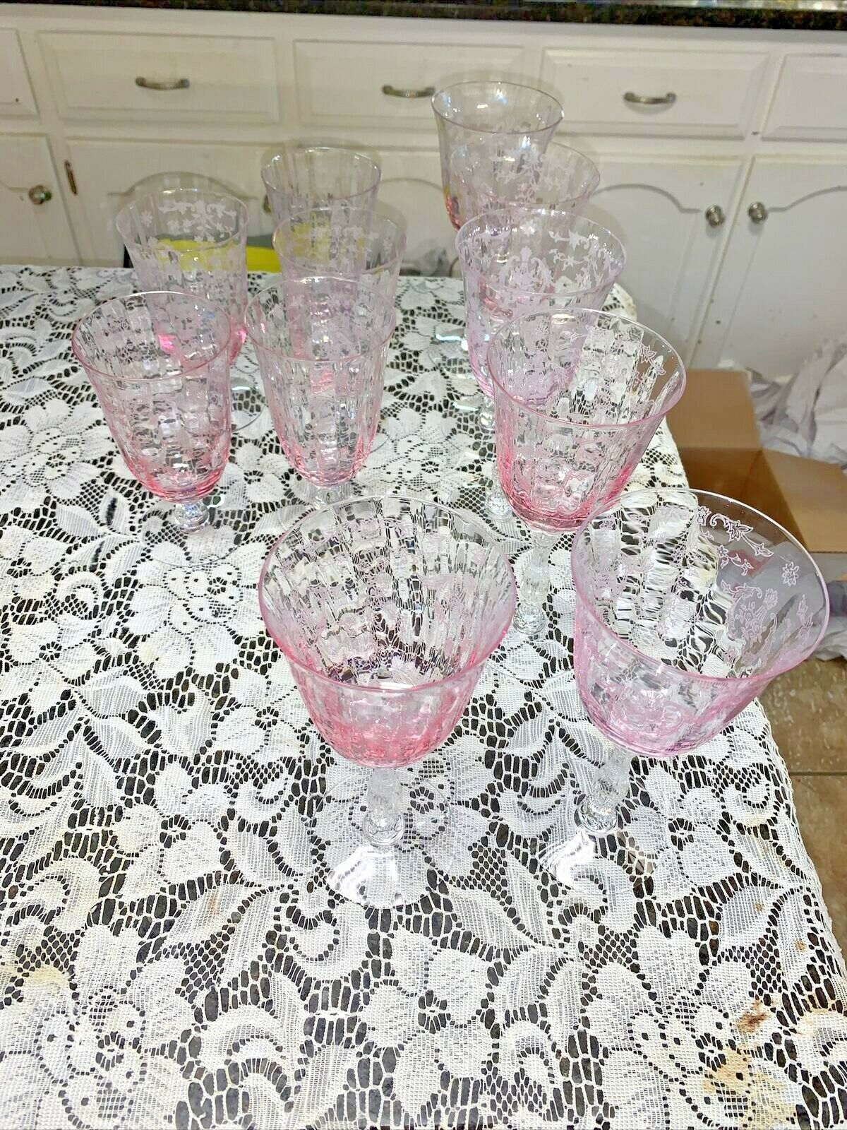 Fostoria Navarre Pink Water & Tea Goblets