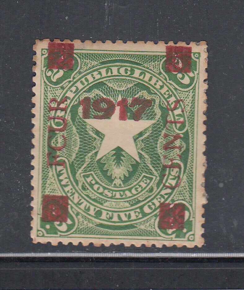 Liberia # 160b Mint 1917 Surcharge "fcur" Variety.