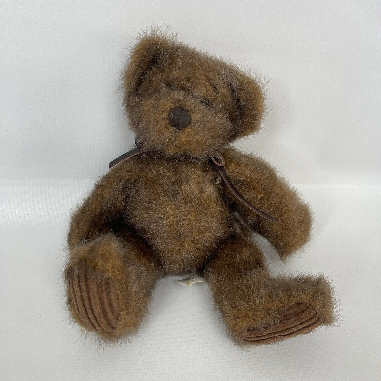 First & Main Minky Brown Teddy Bear Plush Corduroy Feet 9" Stuffed Doll #1402