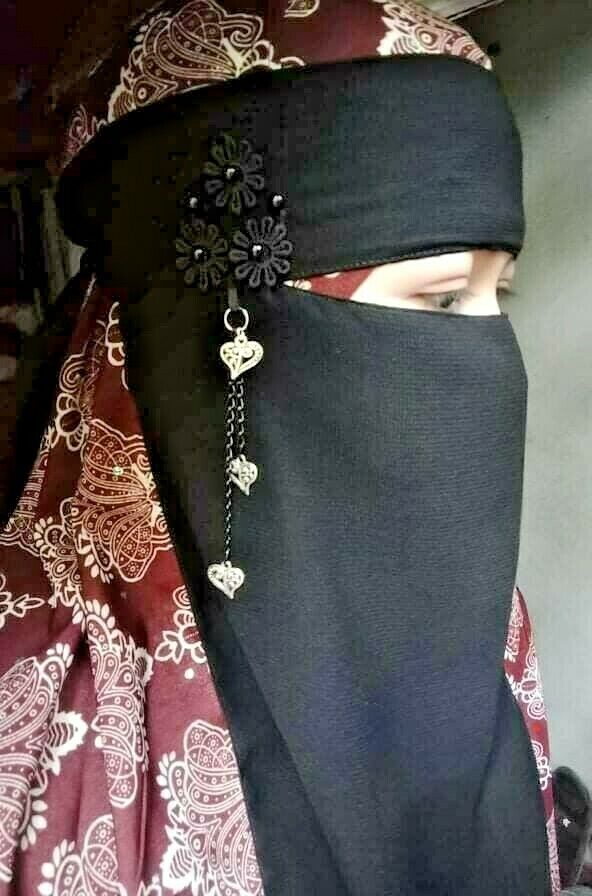 Niqab Nikap Veil Face Cover Flower One Layer Black Women Islam Hijab  Abaya Nq12