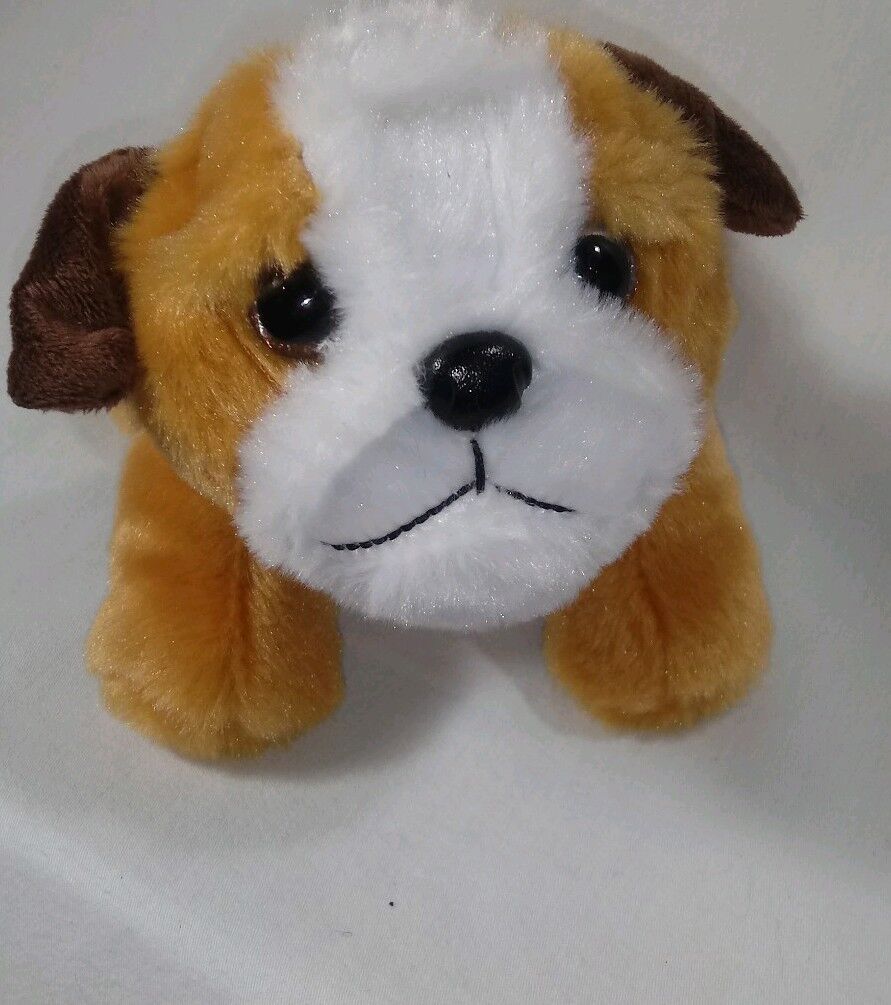 First & Main 7" Tan & White Wuffles Bulldog Puppy Dog Basic Plush Toys