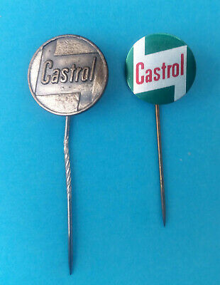 Castrol Oil - Nice Rare Lot Of 2. Vintage Pin Badge