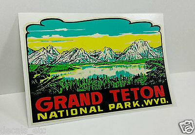 Grand Teton National Park Wyoming Vintage Style Travel Decal / Vinyl Sticker