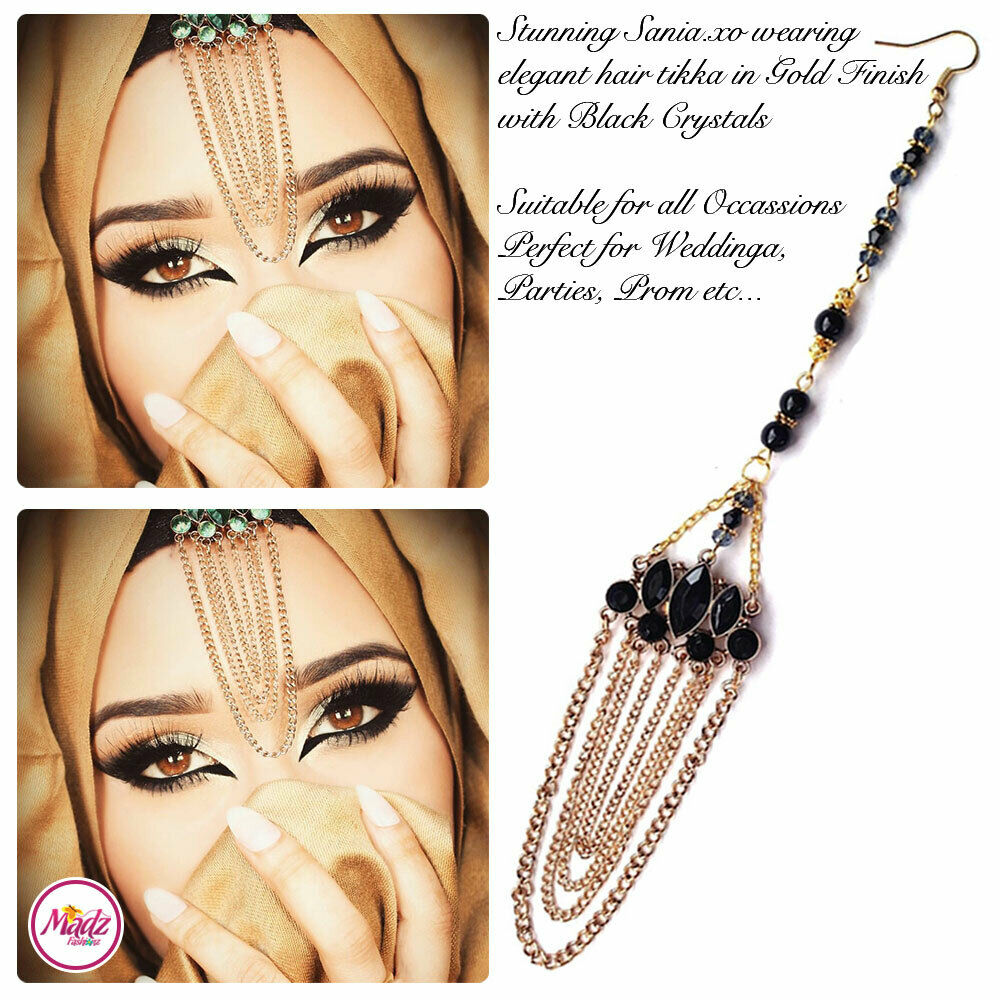 Black Hijab Pin , Islamic Hijab Accessory, Bridal Scarf Pin , Gold Hijab Jewelry