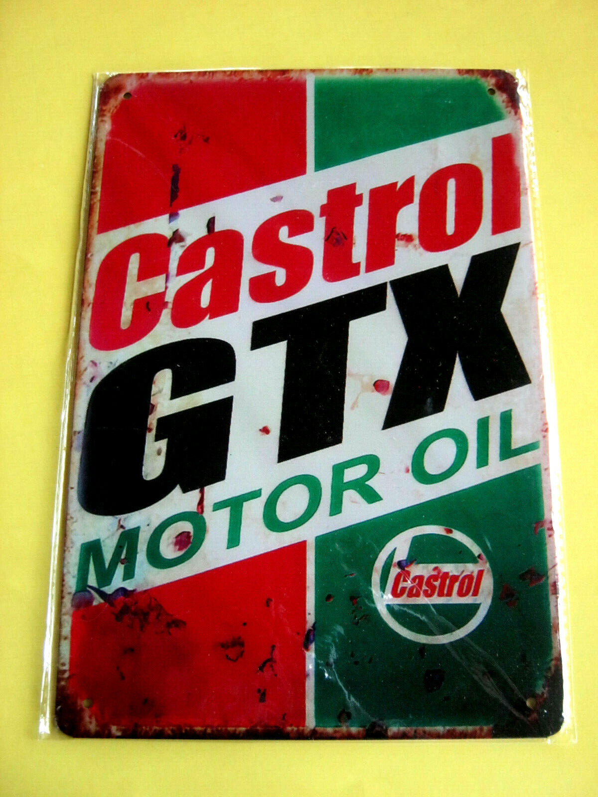 Castrol Gtx Motor Oil Metal Tin Sign Garage Shop Home Man Cave Wall Decor Plaque