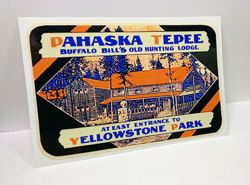 Yellowstone Park, Pahaska Tepee Vintage Style Travel Decal, Vinyl Sticker, Label