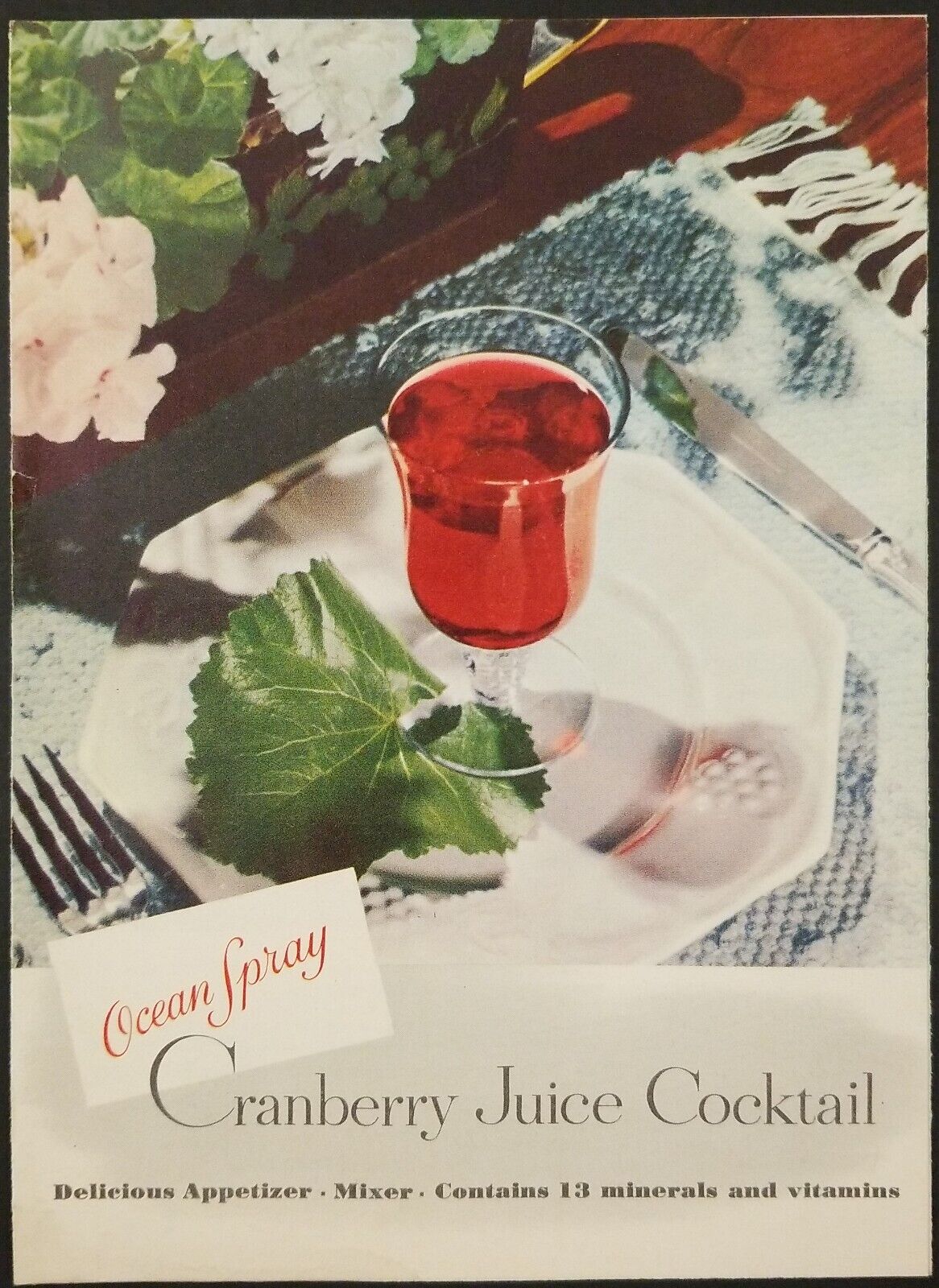 Vintage Ocean Spray Cranberry Juice Cocktail Recipe Brochure Advertising Drinks
