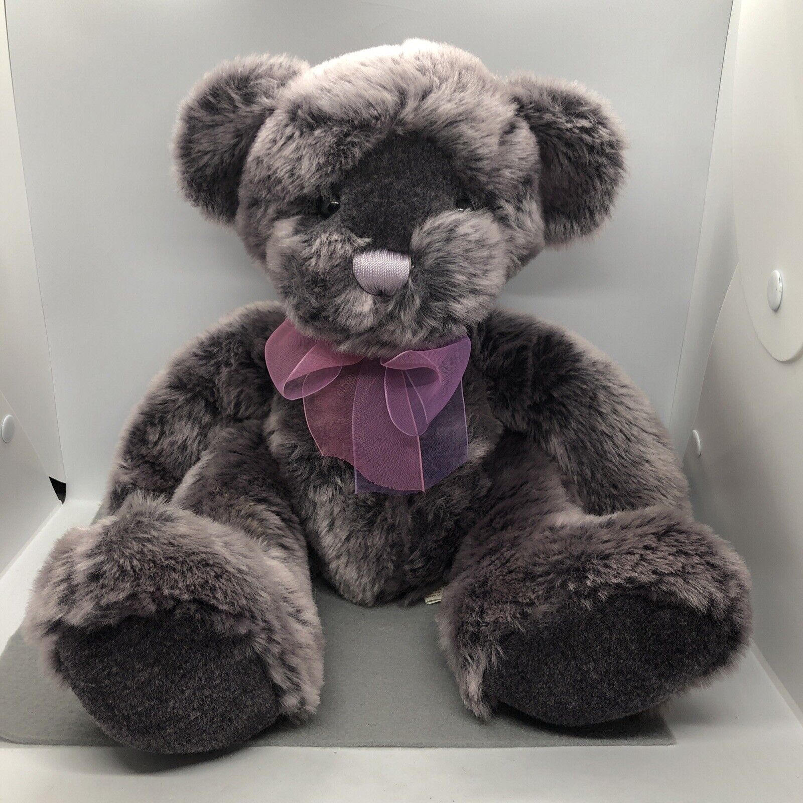 First & Main Teddy Bear Lavender Purple Stuffed Animal W/ribbon Soft Plush 15"